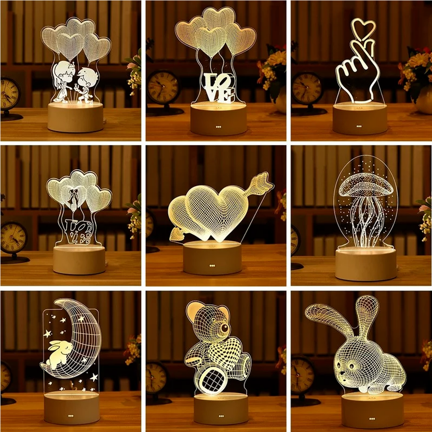 Candeeiros base madeira